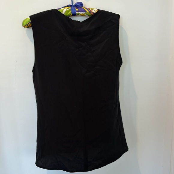 St. John NWT silk shell, black, cowl neck, size S - Picture 5 of 6